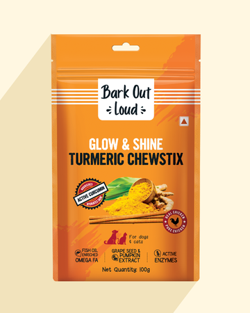 Glow & Shine Turmeric Chewstix for Dogs & Cats (100 gm)